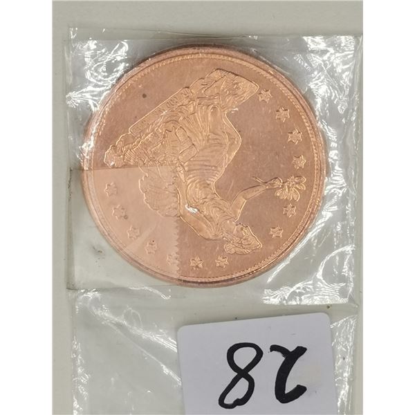 Seated Liberty 1oz Copper Coin