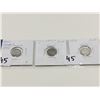 Image 1 : Set of 1902 5 Cent COins, Small H, Large H, Reg