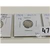 Image 3 : 1907 Low 7, 1909 Bowtie, 1910 5 Cent Coins