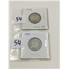 Image 1 : 1914 and 1909 Silver 25 Cent Coins