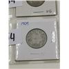 Image 3 : 1914 and 1909 Silver 25 Cent Coins