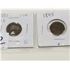 Image 3 : 4 U.S  5 Cent Indian Head Pennies, 1883,85,96,99