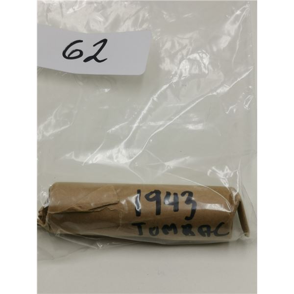 Full Roll of 1943 TOMBAC 5 Cent Coins