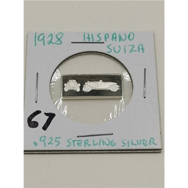 .925 Sterling 2.5g Bar Hispano Suiza