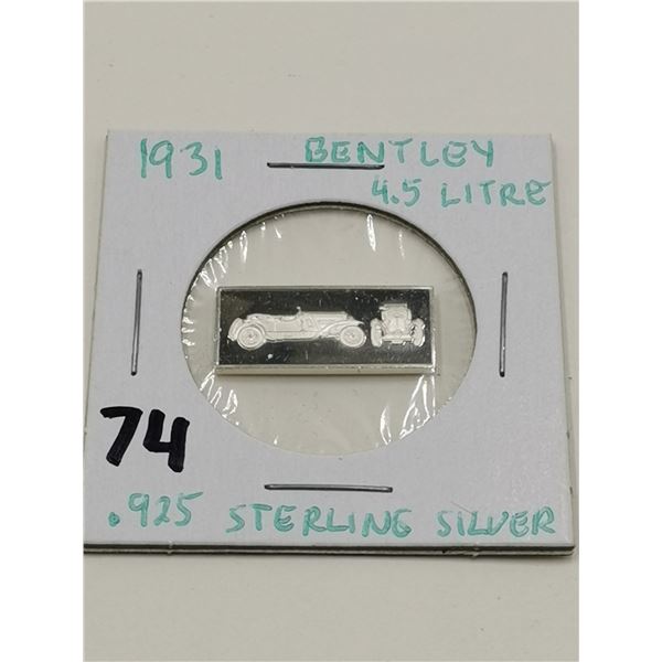 .925 Sterling 2.5g Bar Bentley