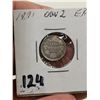 Image 1 : 1891 OBV2 Silver 5 Cent Coin, EF