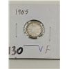 Image 1 : 1905 Silver 5 Cent Coin, VF