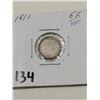 Image 1 : 1911 Silver 5 Cent Coin, EF