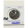 Image 2 : 1865 Newfoundland 1 Cent Coin, F+