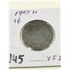 Image 1 : 1907H 1 Cent Coin, VF20