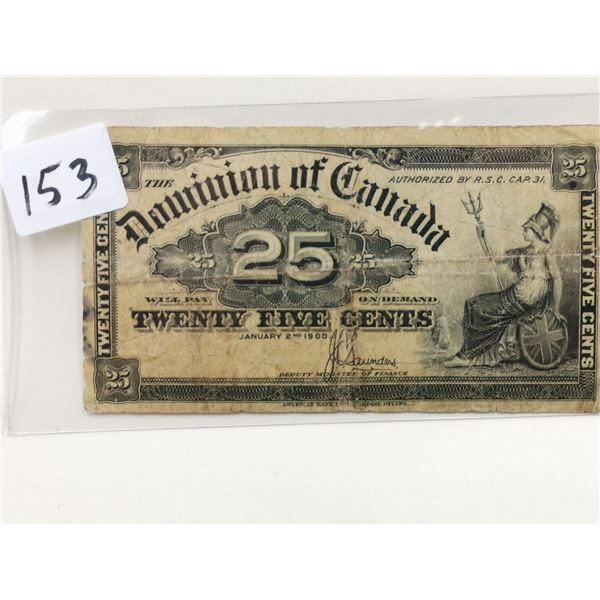 1900 Shinplaster 25 cent bill