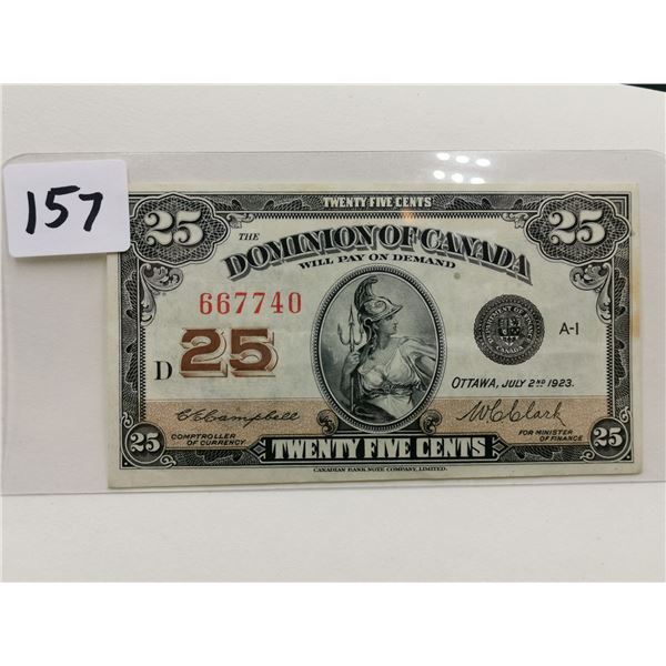 1923 Shinplaster 25 cent bill