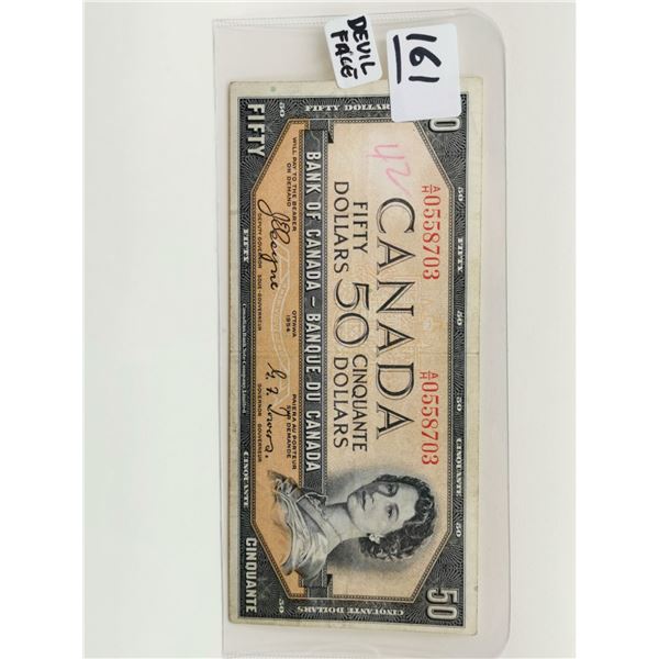 1954 $50 bill, Devil’s Face