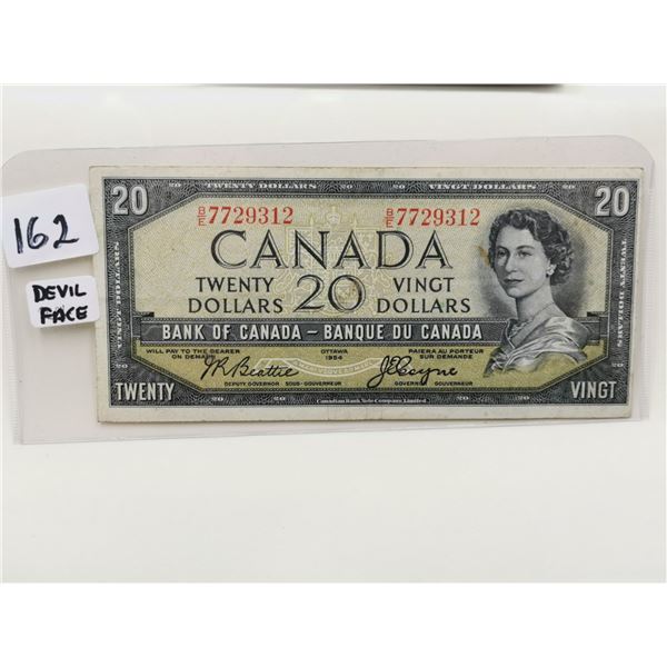 1954 $20 bill, Devil’s Face