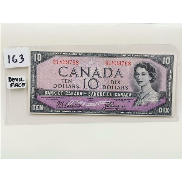 1954 $10 bill, Devil’s Face