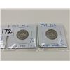 Image 3 : Three Different 1947 Maple Leaves 5 Cent Coins
