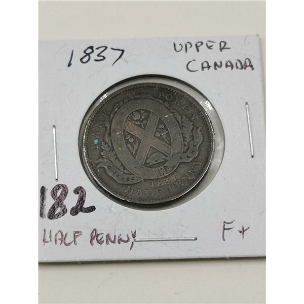 1837 Upper Canada Half Penny token