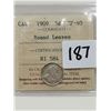 Image 1 : 1909 5 Cent Round Leaves, EF40 Certify