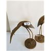 Image 6 : 2 BRASS CRANES 6.5 AND 11.5 TALL