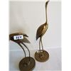 Image 7 : 2 BRASS CRANES 6.5 AND 11.5 TALL