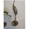 Image 3 : 2 BRASS CRANES 6.5 AND 11.5 TALL
