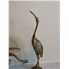 Image 4 : 2 BRASS CRANES 6.5 AND 11.5 TALL