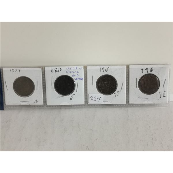 1859-88 1916-1918 CANADIAN LARGE PENNIES