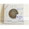 1872 1 FRANC, SMALL A SILVER COIN