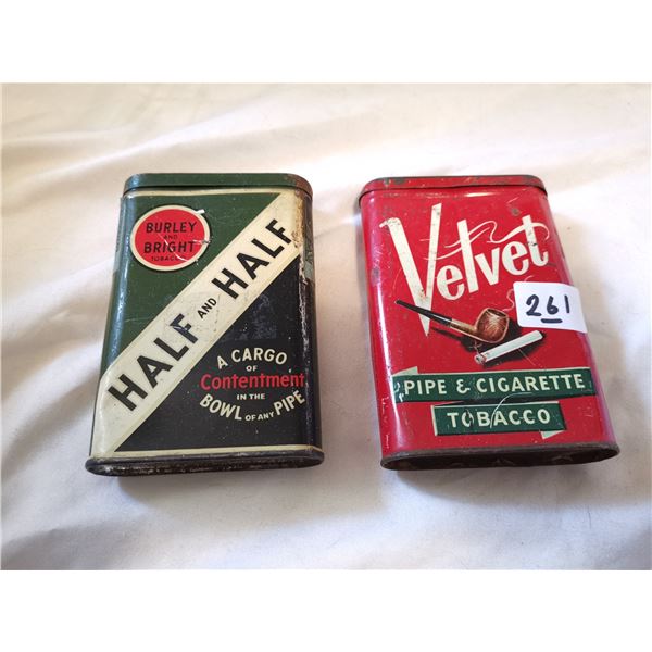 TWO POCKET TINS, VELVET, HALF N HALF