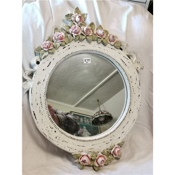 ANTIQUE LOOKING MIRROR, ROSES