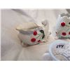 Image 2 : MATCHING CHERRY THEME DISHES + CREAM SUGAR BOWL