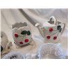 Image 3 : MATCHING CHERRY THEME DISHES + CREAM SUGAR BOWL