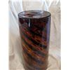 Image 4 : SPIRAL BROWN TALL AND WIDE ART GLASS, 15” TALL