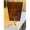 Image 2 : ¼ Cut Oak Document Box Comes With Key, 15” Long X 5 “ Wide X 8” Tall