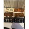 5 Rough License Plates 1933 40 51 and 62