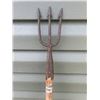 Image 1 : Fish gadd  Hand Forged - Spear + Base Is 10x3½“ - Wood Handle 56”