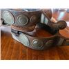Image 3 : Pair of vintage spurs with silver circle inlay decorations. In good condition