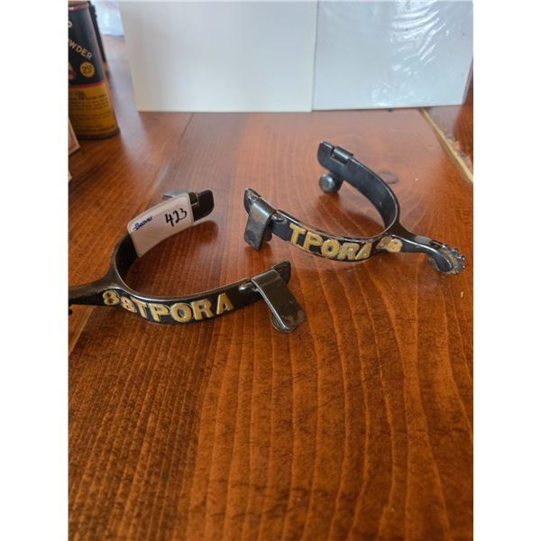 pair of vintage spurs- TPORA rodeo association
