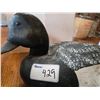Image 2 : Blue bill drake duck decoy wooden with glass eyes hand painted