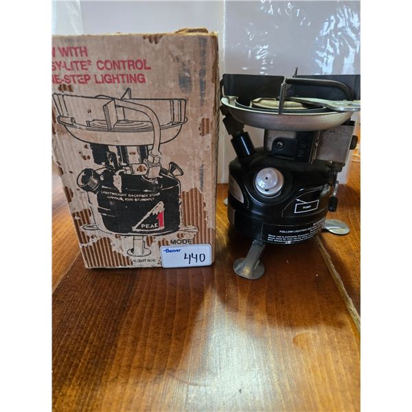 Coleman model 400A backpack stove like new in original box