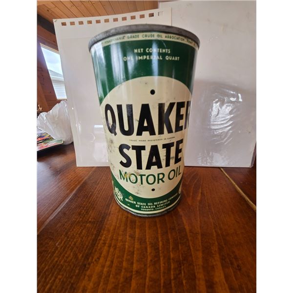 1 quart quaker state motor oil can excellent condition- bottom opened toronto canada