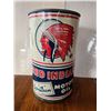 Image 1 : Wow! Original red indian aviation motor oil quart can very good condtion- hard to find