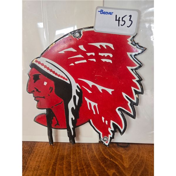 6 inch die cut red indian lubster sign porcelain single sided -fantasy