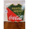Image 1 : Coca-cola porcelain fountain service sign 6in widex6.5in tall. Single sided fantasy