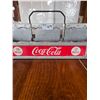 Image 1 : Original 12 bottle coca-cola carrier 1950's made of metal with wooden ends. Bottle dividers are remo