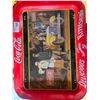 Image 1 : Scarce 1987 coca-cola serving tray original w/ folding legs 17" inx 12"in great graphics