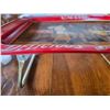 Image 2 : Scarce 1987 coca-cola serving tray original w/ folding legs 17" inx 12"in great graphics