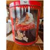 Image 1 : Huge coca-cola santa claus cannister 1990-11.5in tallx 9in diameter. 3 sided images all excellent 9s