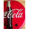 Image 3 : coca-cola curved button sign w/bottle like new. Some intentions distress marks in sign 24 inch size