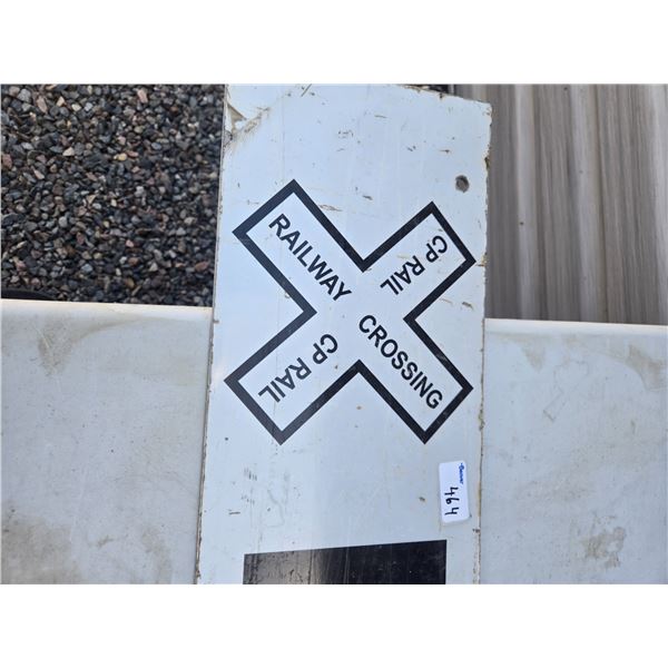 CP railway raod closure sign metal- 8' long -custon made for C.P.R double sided